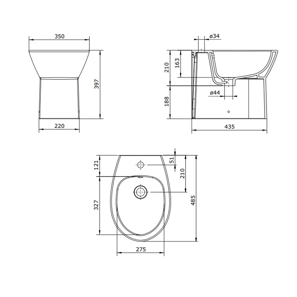 Sanitari Filoparete modello Casual Wc