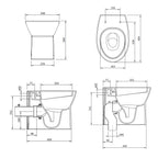 Wc filo muro per spazi piccoli mod. Casual cm 34x49 con sedile chiusura rallentata