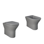 Sanitari Filomuro cm 36x55 mod. Sensation wc rimless+bidet+sedile soft close scarico universale Grigio Opaco