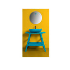 Lavabo da appoggio in resina Blu matt semi-trasparente serie ''Snob2.0'' Cipi 55cm