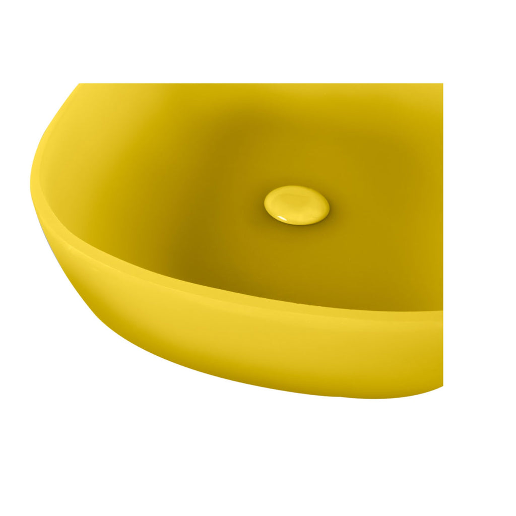 Lavabo da appoggio in resina Giallo matt semi-trasparente serie ''Snob2.0'' Cipi 55cm