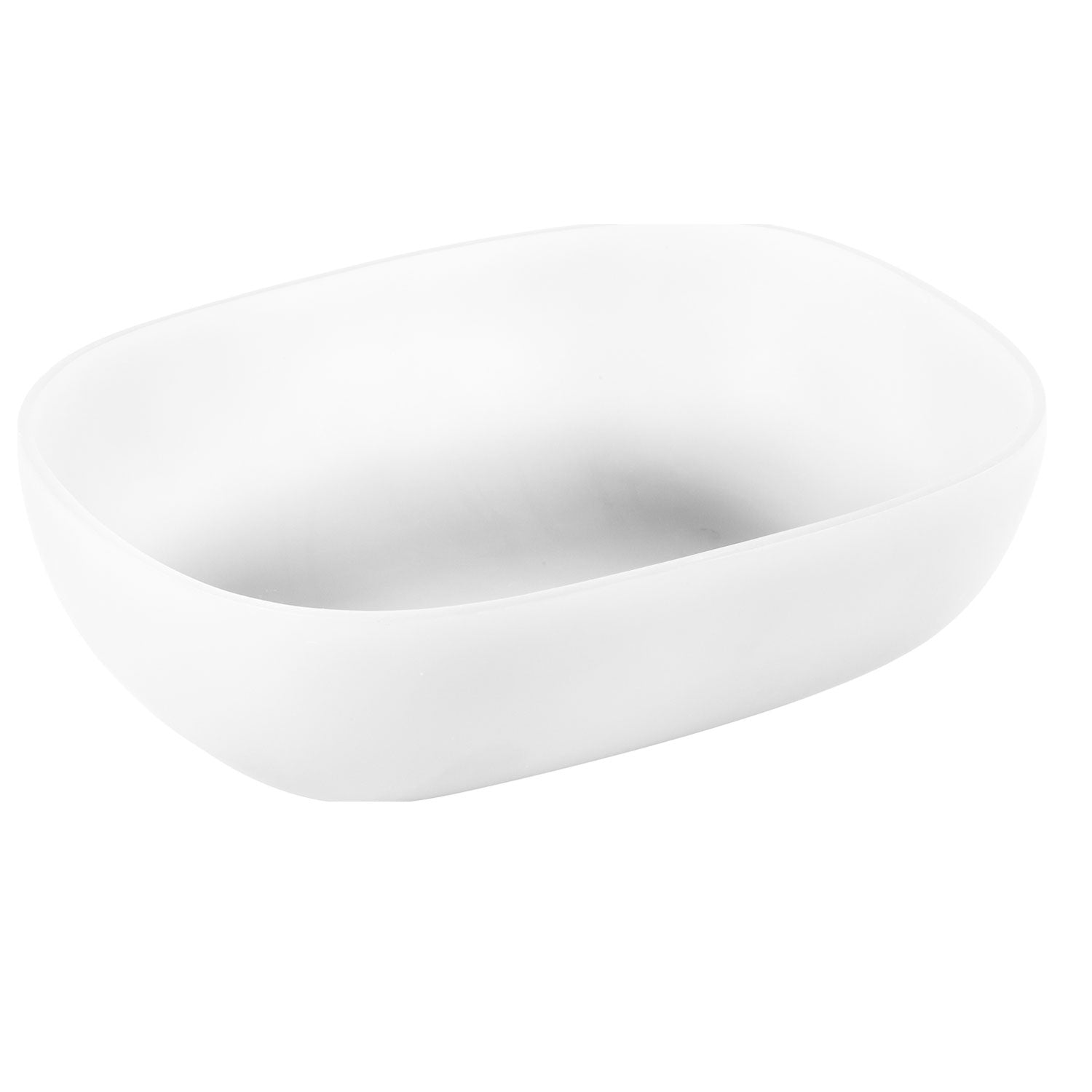 Lavabo da appoggio in resina Bianco matt semi-trasparente serie ''Snob2.0'' Cipi 55cm