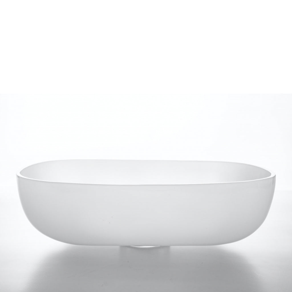Lavabo da appoggio in resina Bianco matt semi-trasparente serie ''Snob2.0'' Cipi 55cm
