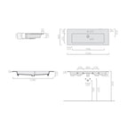 Lavabo ad incasso/sospeso serie Eden di Ceramica Galassia - Bianco lucido 1 foro  121x46cm