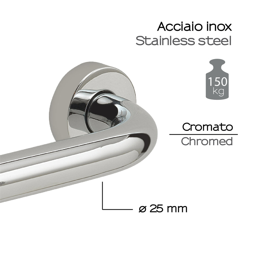 1121-13-30 - Maniglione lunghezza 30 cm Modello Up Gedy in Acciaio Inox - Finitura Cromata
