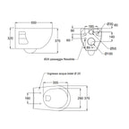 Vaso-bidet sospeso per disabili BathCore modello Consil 37 cm - Bianco