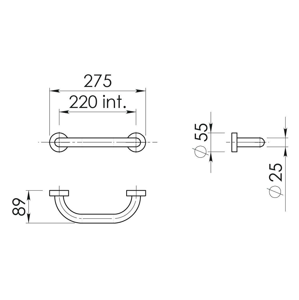 1121-13-20 - Maniglione Lunghezza 20 cm Modello Up Gedy in Acciaio Inox - Finitura Cromata