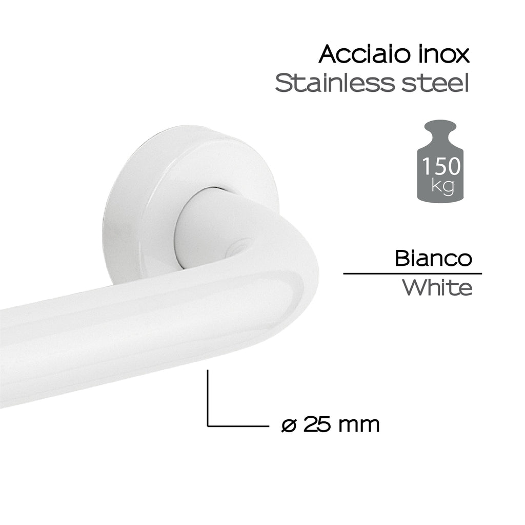 1121-02-30 - Maniglione Lunghezza 30 cm Modello Up Gedy in Acciaio Inox - Finitura Bianca