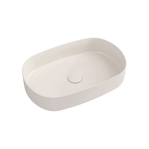 Lavabo d'appoggio ovale senza foro BathCore serie Infinity 55x36 color Avorio Opaco