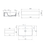 Lavabo da appoggio rettangolare BathCore 60x42 cm con foro rubinetteria - Bianco lucido