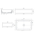 Lavabo da appoggio rettangolare BathCore 60x38 cm - Bianco lucido