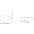 Lavabo quadrato con lati arrotondati BathCore 45x45 cm - Bianco lucido