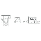 Sanitari a terra senza brida con copriwater soft-close BathCore serie Circle 54x35 cm - Bianco lucido