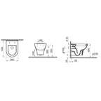 Sanitari sospesi con copriwater BathCore serie Zenzero 50x35 cm - Bianco lucido