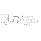 Sanitari a terra con copriwater BathCore serie Zenzero 50x35 cm - Bianco lucido