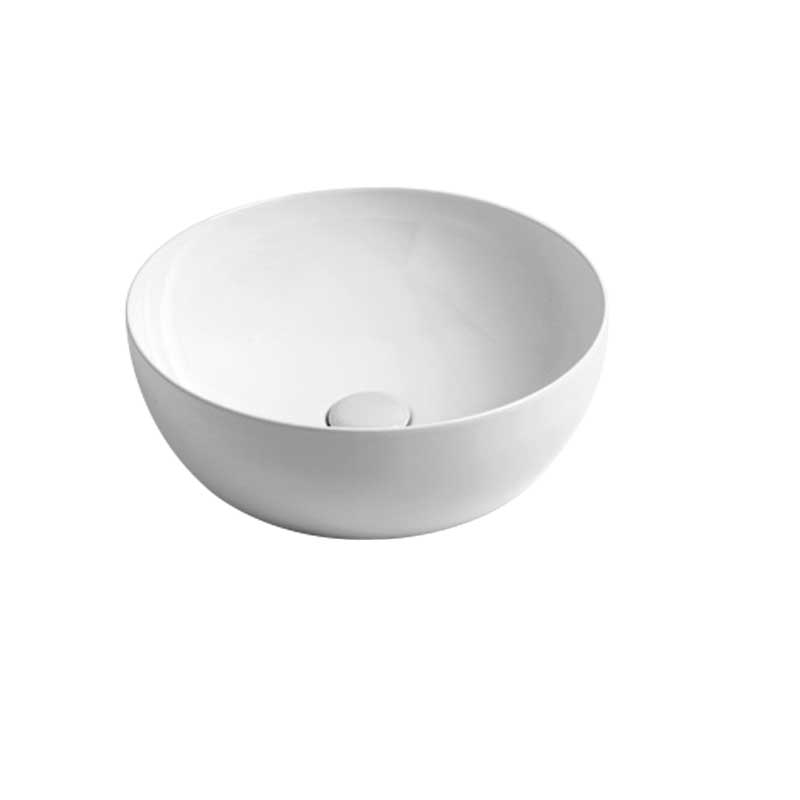 Lavabo da appoggio Ceramica Azzurra Elegance Circle Ã¸40x10H cm con bordo sottile