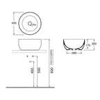Lavabo da appoggio Ceramica Azzurra Elegance Circle Ã¸40x20H cm con bordo sottile