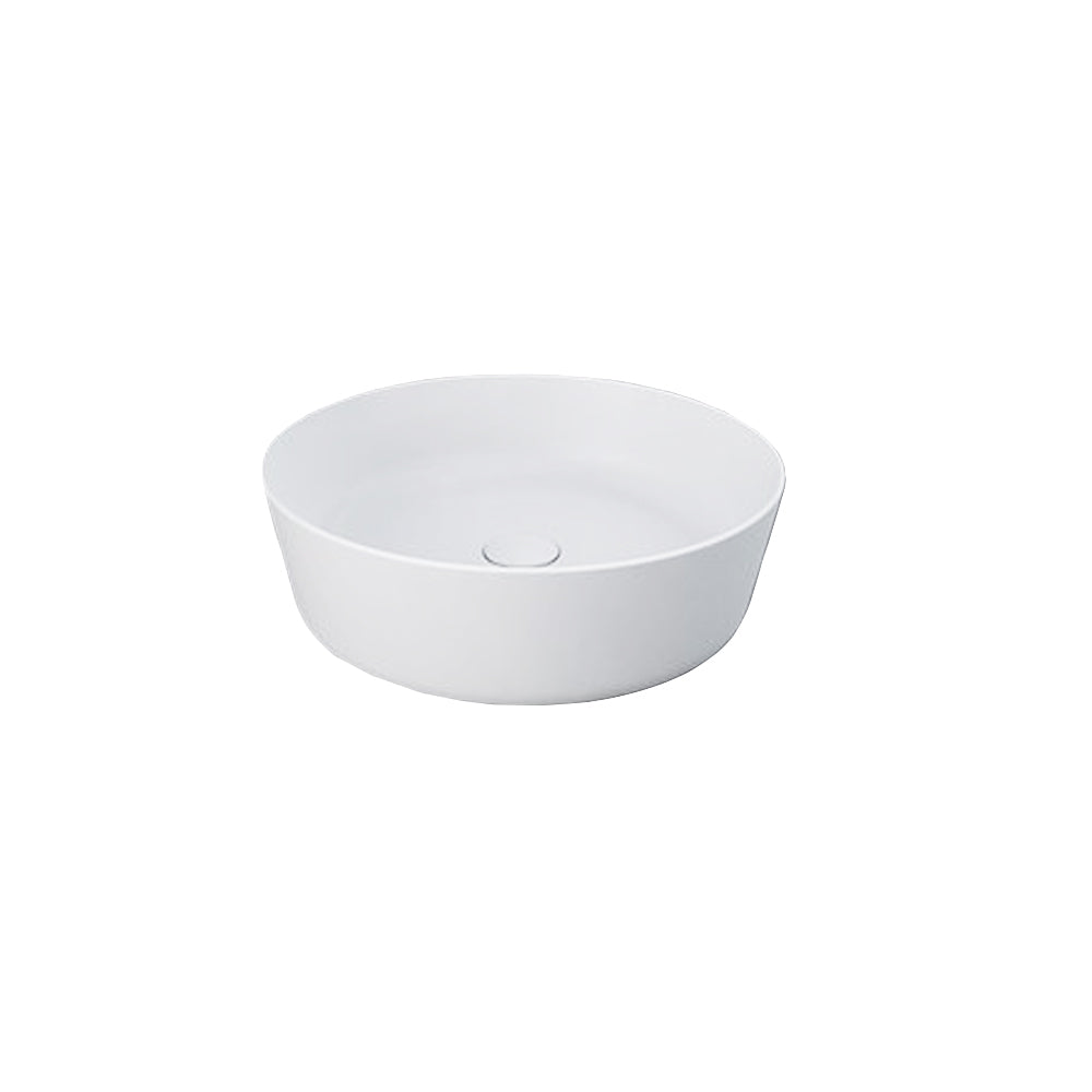 Lavabo da appoggio tondo bordi sottili Sensation in ceramica diametro 42 cm- Bianco Opaco