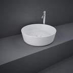 Lavabo da appoggio tondo bordi sottili Sensation in ceramica diametro 42 cm- Bianco Opaco