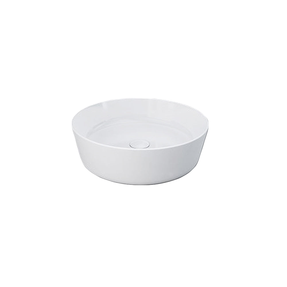 Lavabo da appoggio tondo bordi sottili Sensation in ceramica diametro 42 cm- Bianco Lucido
