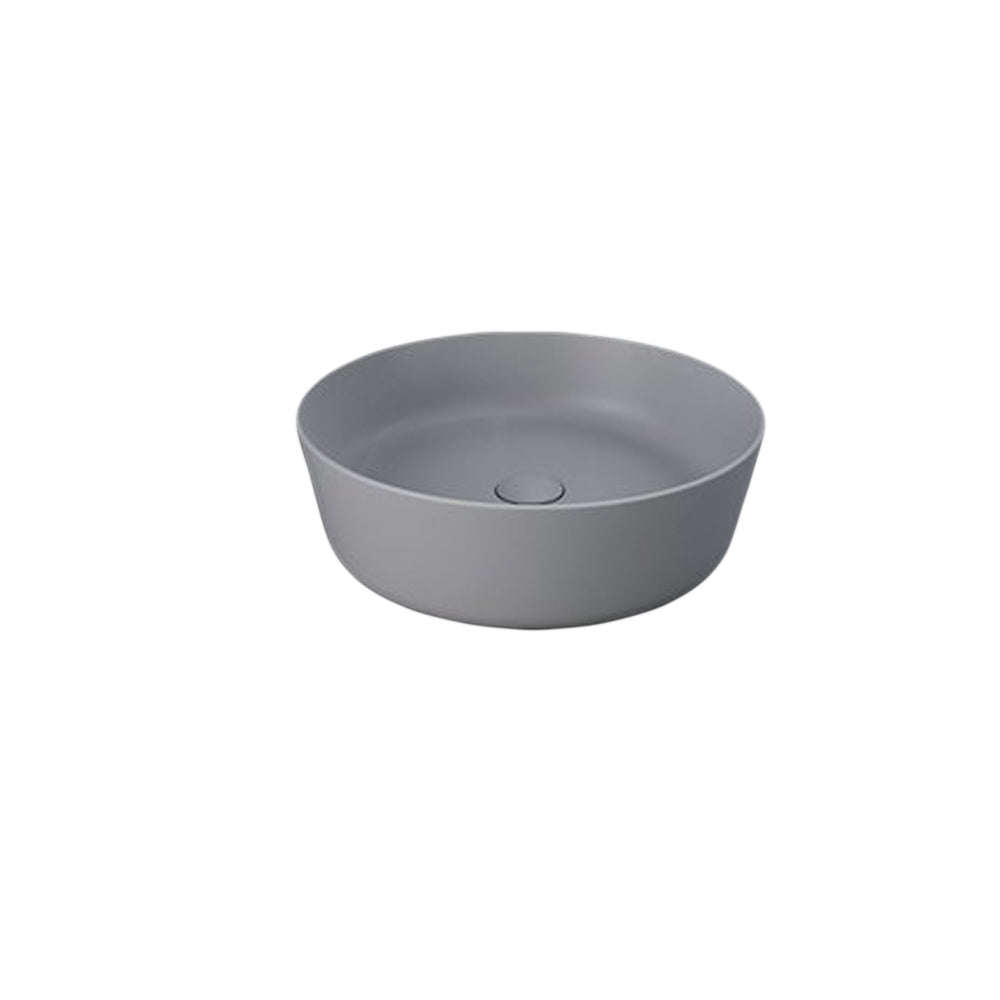 Lavabo da appoggio tondo bordi sottili Sensation in ceramica diametro 42 cm- Grigio Opaco