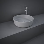 Lavabo da appoggio tondo bordi sottili Sensation in ceramica diametro 42 cm- Grigio Opaco