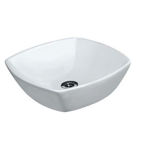 Lavabo da appoggio in ceramica bianca lucida cm 42x42 BathCore