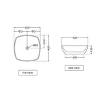 Lavabo da appoggio in ceramica bianca lucida cm 42x42 BathCore