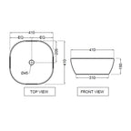 Lavabo da appoggio in ceramica bianca lucida cm 40x40 BathCore