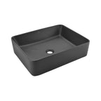 Lavabo da appoggio rettangolare in ceramica nero opaco cm 53x42
