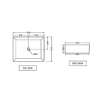 Lavabo da appoggio rettangolare in ceramica nero opaco cm 53x42