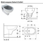 Sanitari sospesi wc+bidet +sedile normal close Geberit 'ColibrÃ¬ 2' cm 53
