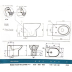 Sanitari filoparete wc+bidet +sedile normal close Geberit 'Selnova' cm 53