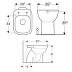 Sanitari distanziati da parete con scarico a terra wc+bidet +sedile soft close Geberit 'Fantasia' cm 53