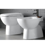 Sanitari distanziati da parete con scarico a terra wc+bidet +sedile soft close Geberit 'Fantasia' cm 53