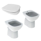 Sanitari distanziati da parete con scarico a terra wc+bidet +sedile tradizionale Geberit 'Fantasia 2' cm 53