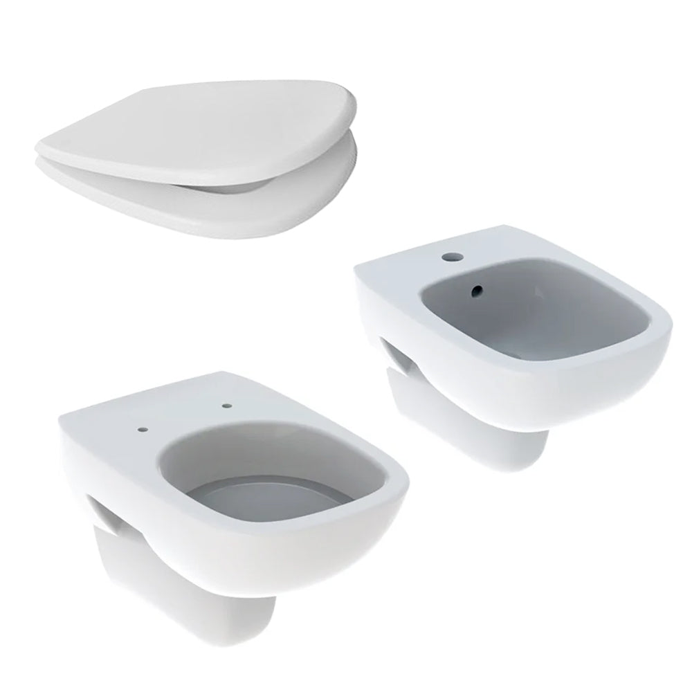 Sanitari sospesi wc+bidet +sedile soft close Geberit 'Fantasia 2' cm 51