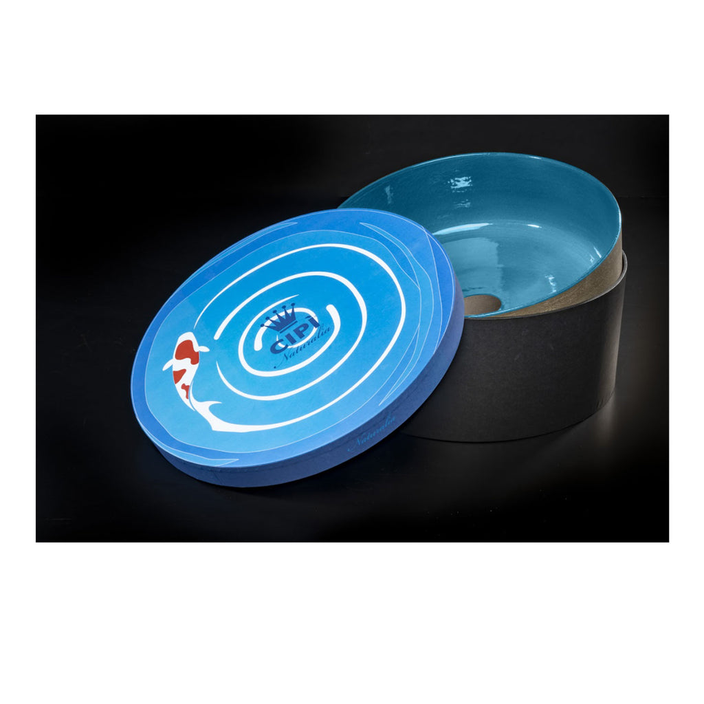 Lavandino da appoggio in argilla cm 42x16h serie Indextinta by Cipi - interno Blu Sardegna