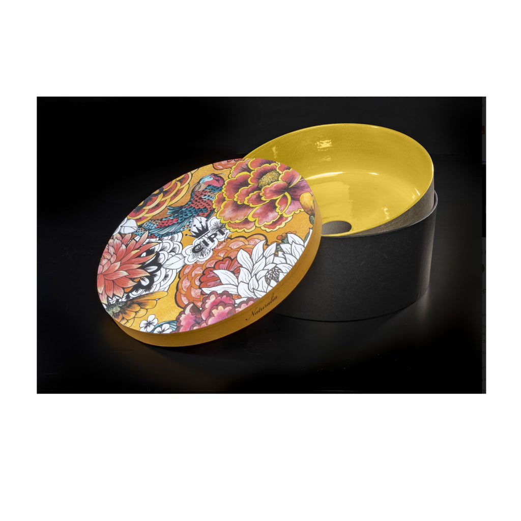 Lavandino da appoggio in argilla cm 42x16h serie Indextinta by Cipi - interno Giallo mostarda