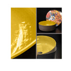 Lavandino da appoggio in argilla cm 42x16h serie Indextinta by Cipi - interno Giallo mostarda