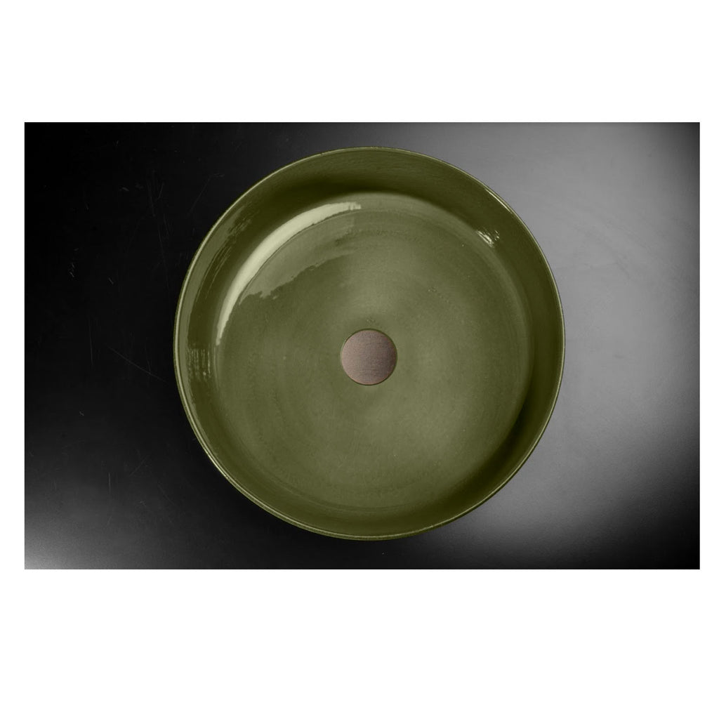 Lavandino da appoggio in argilla cm 42x16h serie Indextinta by Cipi - interno Smeraldo Buddah