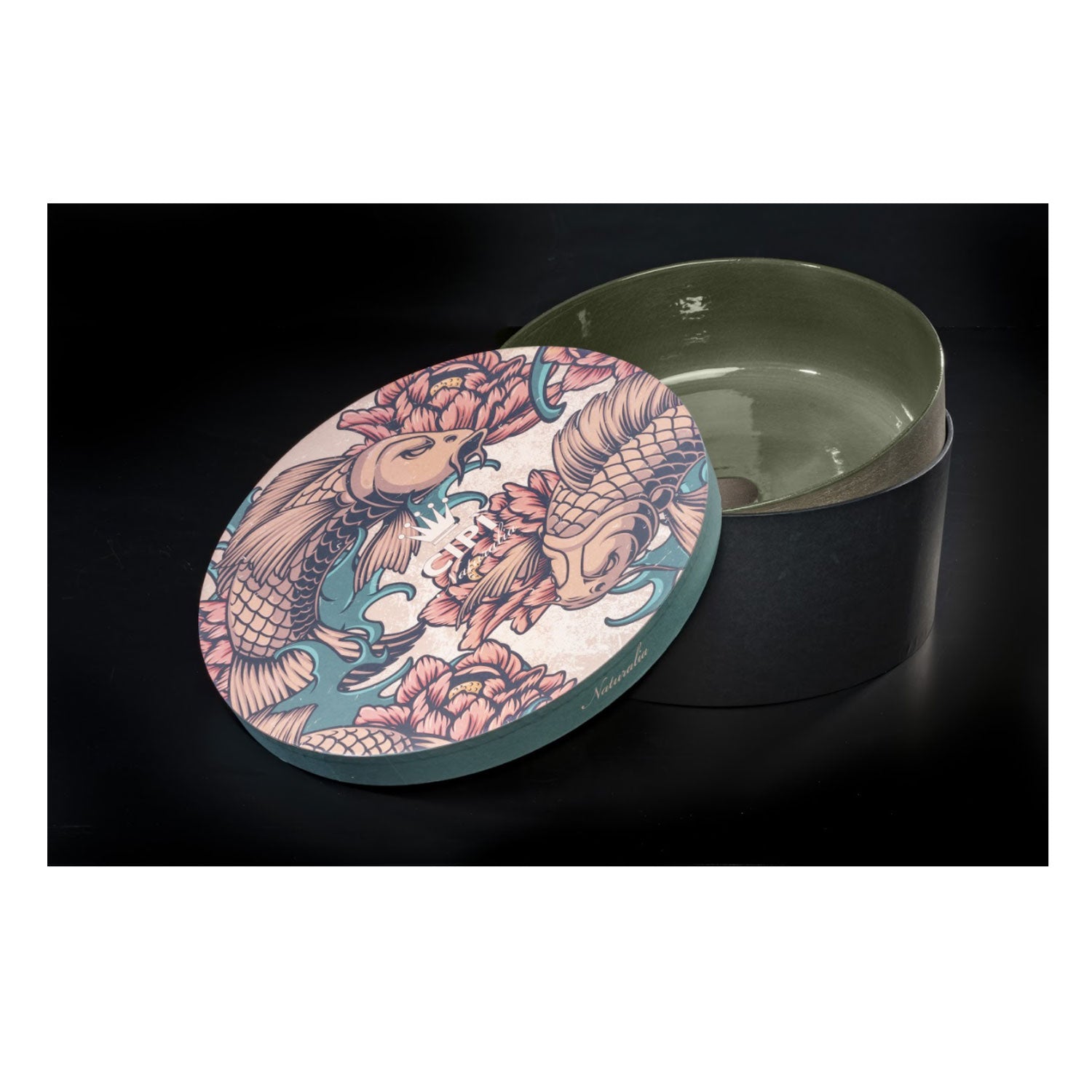 Lavandino da appoggio in argilla cm 42x16h serie Indextinta by Cipi - interno Smeraldo Buddah