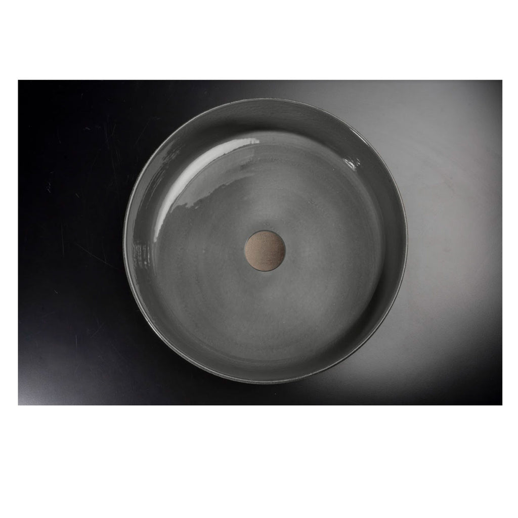 Lavandino da appoggio in argilla cm 42x16h serie Indextinta by Cipi - interno Grigio fumo