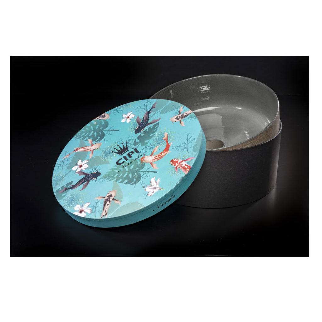 Lavandino da appoggio in argilla cm 42x16h serie Indextinta by Cipi - interno Grigio fumo