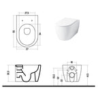 Wc sospeso serie Skip 55 in ceramica con coprivaso chiusura tradizionale- Disegno Ceramica