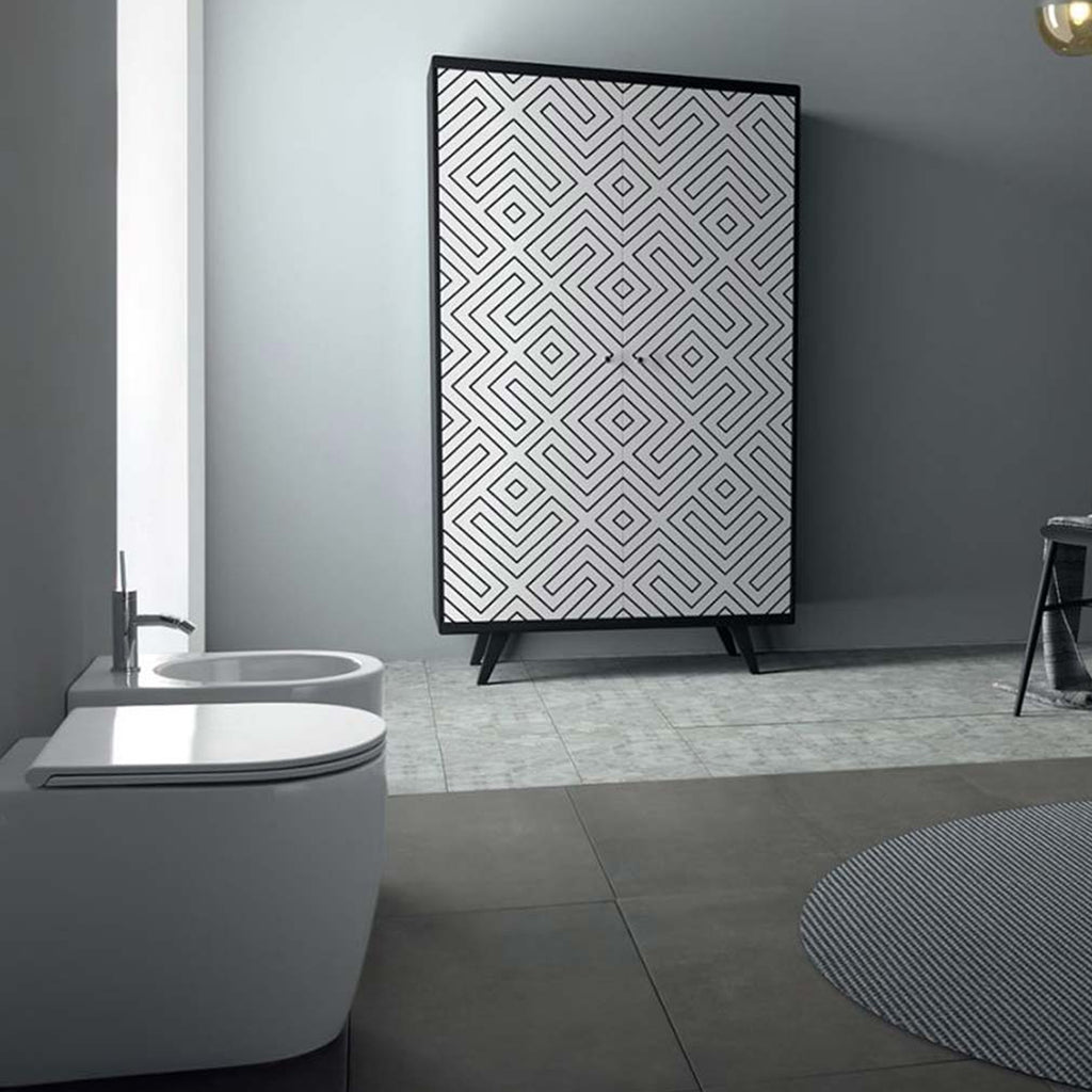 Wc filomuro serie Skip 50 in ceramica con coprivaso chiusura softclose - Disegno Ceramica