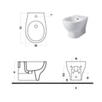 Bidet sospeso serie Touch 53 in ceramica bianca lucida - Disegno Ceramica