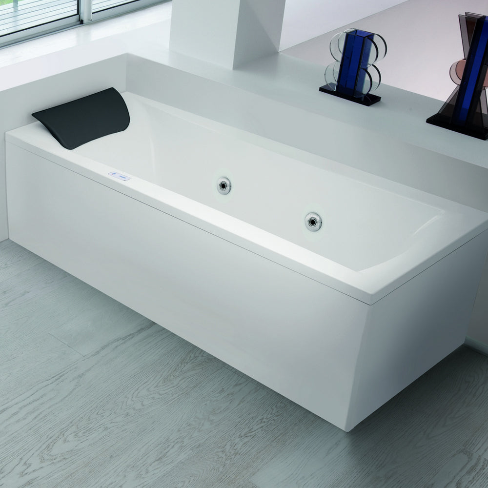 Vasca Bagno rettangolare in acrilico con poggiatesta e idromassaggio Whirpool cm 160x70