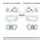 Vasca Bagno angolare Venus in acrilico con idromassaggio cm 170x70 versione sinistra