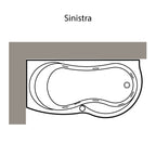 Vasca Bagno angolare Venus in acrilico con idromassaggio cm 170x70 versione sinistra